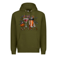 Army Green drink up witches Premium Hoodie - CowhideDigitalArt