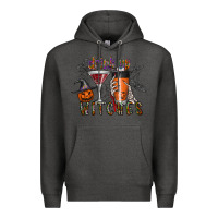 Charcoal Heather drink up witches Premium Hoodie - CowhideDigitalArt