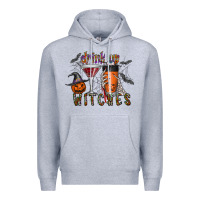 Heather Grey drink up witches Premium Hoodie - CowhideDigitalArt