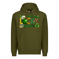 Army Green St. Patrick's Day one lucky teacher Premium Hoodie - Neo Western