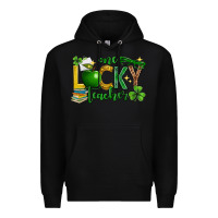 Black St. Patrick's Day one lucky teacher Premium Hoodie - Neo Western