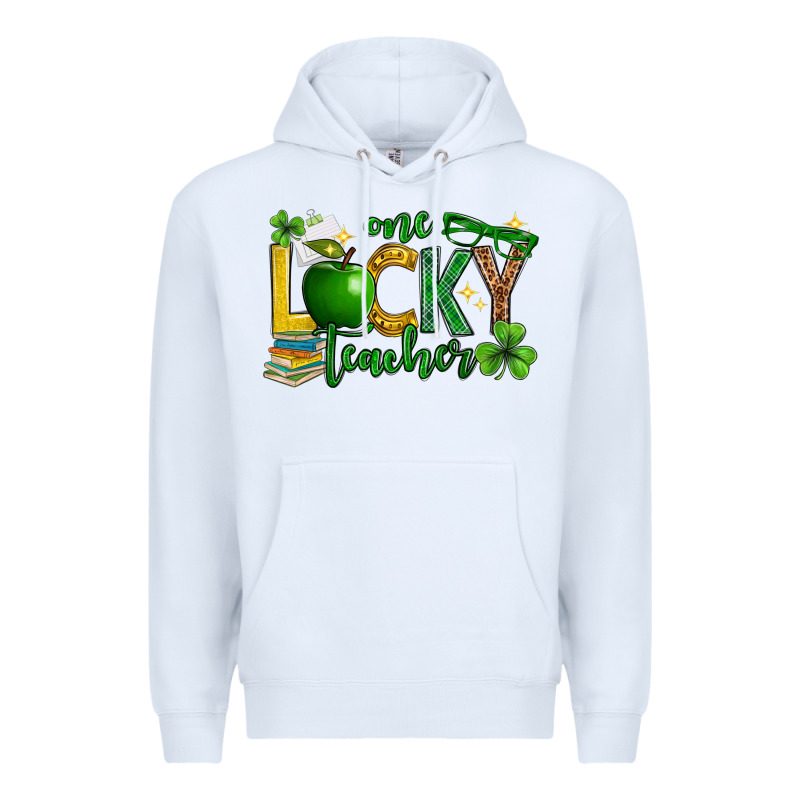 St. Patrick's Day One Lucky Teacher Premium Hoodie by Neo Western | Teevron
