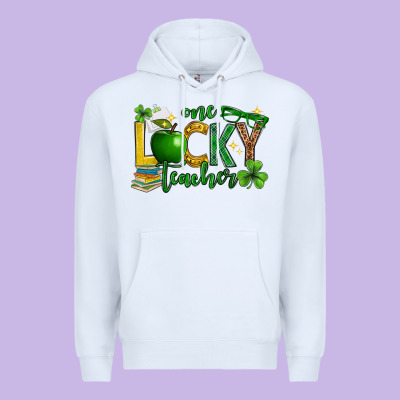 St. Patrick's Day One Lucky Teacher Premium Hoodie Designed By Neo Western