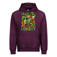 Mauve Wine One lucky cowboy with st. patricks elf Urban Hoodie - Neo Western