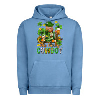 Pigment Pebble Blue One lucky cowboy with st. patricks elf Urban Hoodie - Neo Western