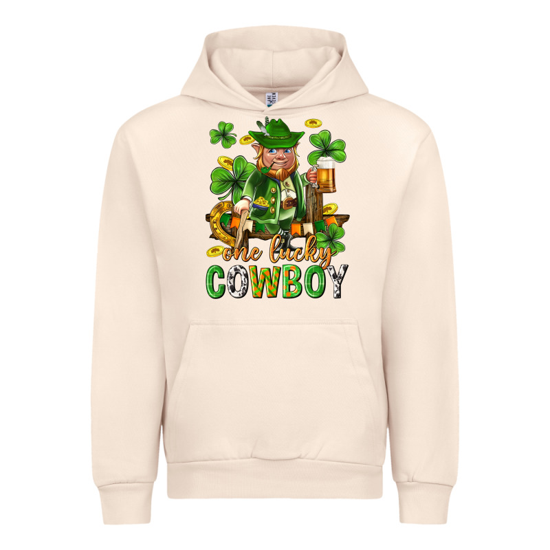 One Lucky Cowboy With St. Patricks Elf Urban Hoodie by Neo Western | Teevron