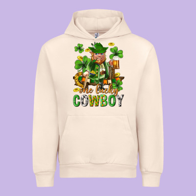 One Lucky Cowboy With St. Patricks Elf Urban Hoodie Designed By Neo Western