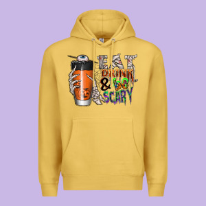 Eat Drink Be Scary Premium Hoodie Designed By Cowhidedigitalart