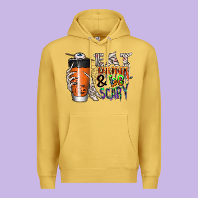 Eat Drink Be Scary Premium Hoodie Designed By Cowhidedigitalart