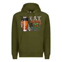 Army Green Eat drink be scary Premium Hoodie - CowhideDigitalArt