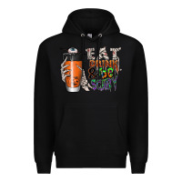 Black Eat drink be scary Premium Hoodie - CowhideDigitalArt