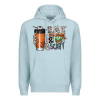 Blue Mist Eat drink be scary Premium Hoodie - CowhideDigitalArt