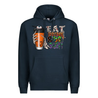 Navy Eat drink be scary Premium Hoodie - CowhideDigitalArt