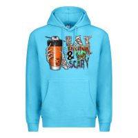 Ocean Blue Eat drink be scary Premium Hoodie - CowhideDigitalArt