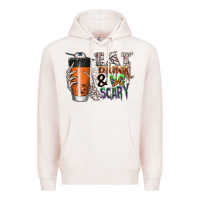 Pale Pink Eat drink be scary Premium Hoodie - CowhideDigitalArt