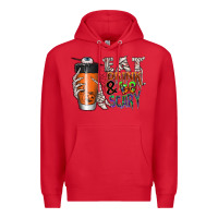 Red Eat drink be scary Premium Hoodie - CowhideDigitalArt