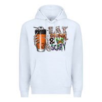 White Eat drink be scary Premium Hoodie - CowhideDigitalArt
