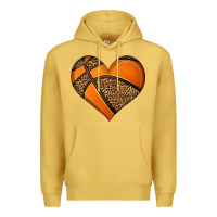 Antique Gold basketball heart Premium Hoodie - HRA Design Shop
