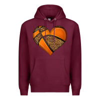 Burgundy basketball heart Premium Hoodie - HRA Design Shop