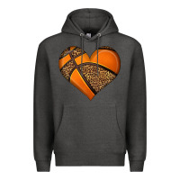 Charcoal Heather basketball heart Premium Hoodie - HRA Design Shop