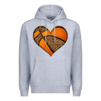 Heather Grey basketball heart Premium Hoodie - HRA Design Shop