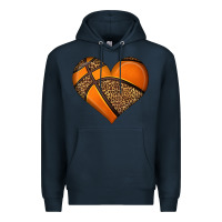 Navy basketball heart Premium Hoodie - HRA Design Shop