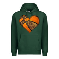 Sports Green basketball heart Premium Hoodie - HRA Design Shop