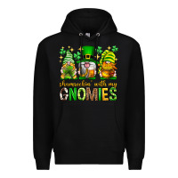 Black St. Patrick's Day shamrockin' with my gnomies Premium Hoodie - Neo Western