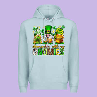 St. Patrick's Day Shamrockin' With My Gnomies Premium Hoodie Designed By Neo Western