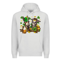 Dove Grey St. Patrick's Day donkey Premium Hoodie - Neo Western