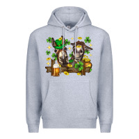 Heather Grey St. Patrick's Day donkey Premium Hoodie - Neo Western