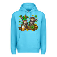 Ocean Blue St. Patrick's Day donkey Premium Hoodie - Neo Western