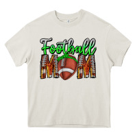 Cream football mom Heavy Core Tee - CowhideDigitalArt