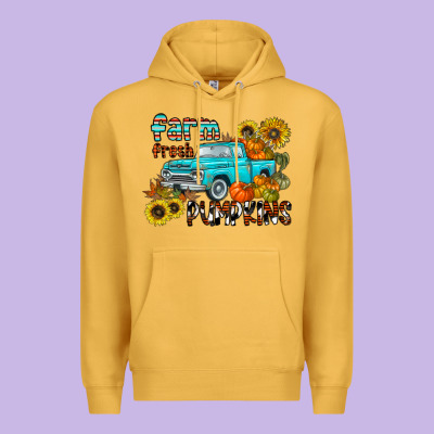 Farm Fresh Pumpkin Premium Hoodie Designed By Cowhidedigitalart