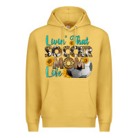 Antique Gold livin' that soccer mom life Premium Hoodie - HRA Design Shop
