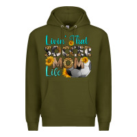 Army Green livin' that soccer mom life Premium Hoodie - HRA Design Shop
