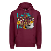 Burgundy livin' that soccer mom life Premium Hoodie - HRA Design Shop