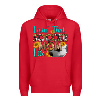 Red livin' that soccer mom life Premium Hoodie - HRA Design Shop