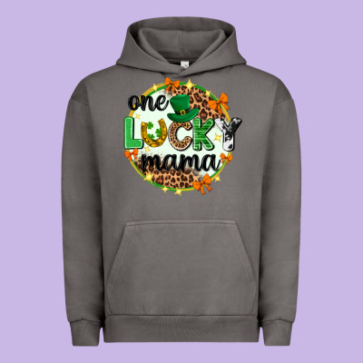 One Lucky Mama  St. Patricks Day Urban Hoodie Designed By Neo Western