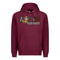 Burgundy autism awareness Premium Hoodie - SublimationCraftShop
