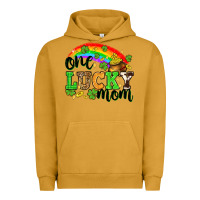Pigment Peanut Butter One lucky mom St. Patricks Day Urban Hoodie - Neo Western