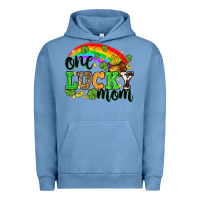 Pigment Pebble Blue One lucky mom St. Patricks Day Urban Hoodie - Neo Western