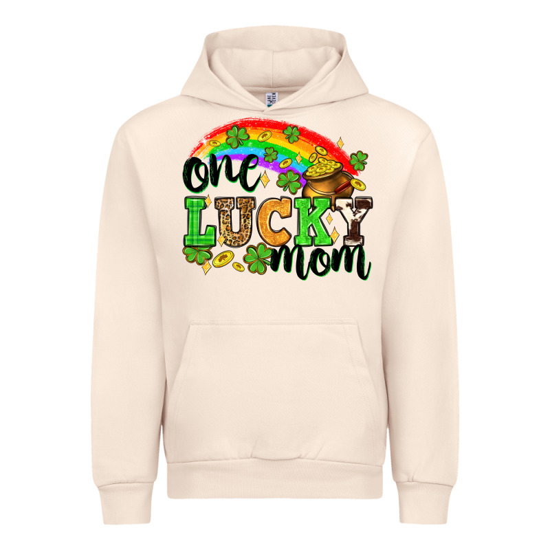One Lucky Mom St. Patricks Day Urban Hoodie by Neo Western | Teevron