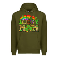 Army Green One lucky mom St. Patricks Day Premium Hoodie - Neo Western