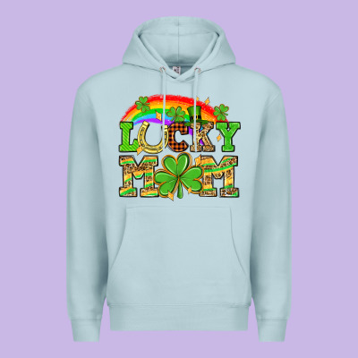 One Lucky Mom St. Patricks Day Premium Hoodie Designed By Neo Western