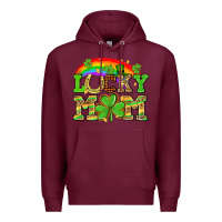 Burgundy One lucky mom St. Patricks Day Premium Hoodie - Neo Western