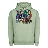 Pigment Oil Green god bless the country Urban Hoodie - SublimationCraftShop