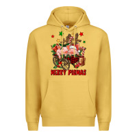 Antique Gold merry pig mas Premium Hoodie - FaDigitalArtStudio