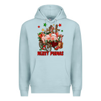 Blue Mist merry pig mas Premium Hoodie - FaDigitalArtStudio