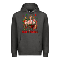 Charcoal Heather merry pig mas Premium Hoodie - FaDigitalArtStudio